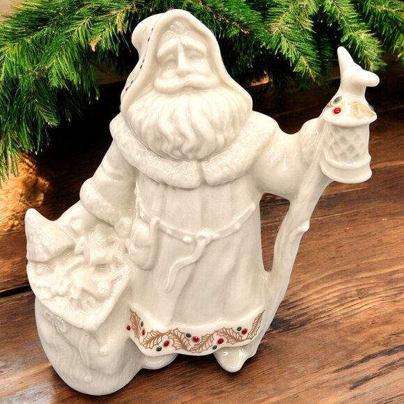 Lenox Other - LENOX Jeweled Woodland Santa Figurine 1994‎ Christmas 2nd in Series Porcelain